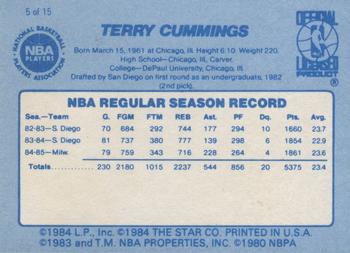 1986 Star Best of the Best #5 Terry Cummings Back