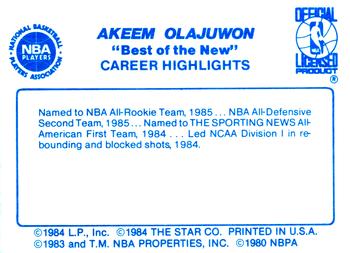 1986 Star Best of the New/Old #NNO Akeem Olajuwon Back