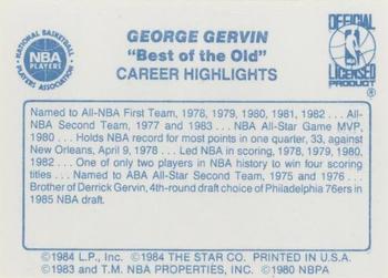 1986 Star Best of the New/Old #NNO George Gervin Back