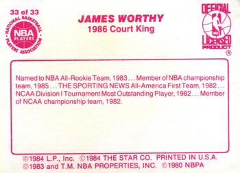 1986 Star Court Kings #33 James Worthy Back