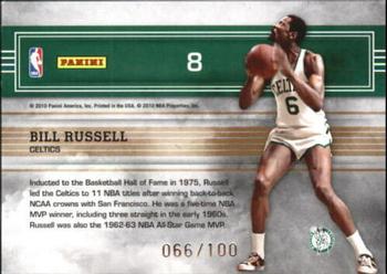 2009-10 Panini Absolute Memorabilia - Marks of Fame Spectrum #8 Bill Russell Back
