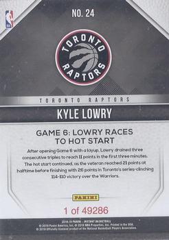 2019 Panini Toronto Raptors NBA Champions #24 Kyle Lowry Back