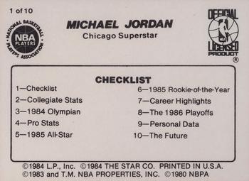 1986 Star Michael Jordan #1 Michael Jordan Back