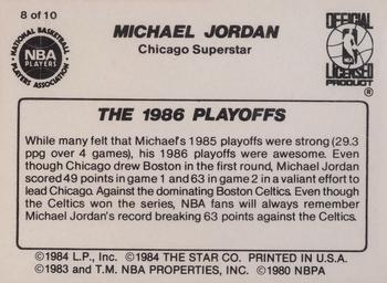 1986 Star Michael Jordan #8 Michael Jordan / The 1986 Playoffs Back
