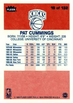 1986-87 Fleer #19 Pat Cummings Back
