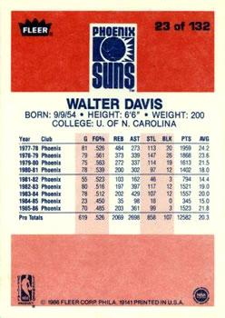 1986-87 Fleer #23 Walter Davis Back