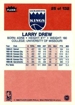 1986-87 Fleer #25 Larry Drew Back