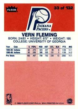1986-87 Fleer #33 Vern Fleming Back