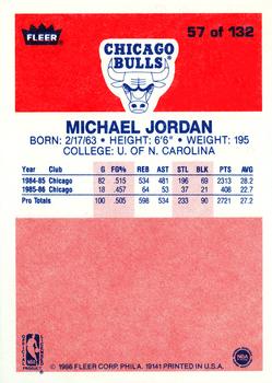 1986-87 Fleer #57 Michael Jordan Back