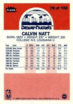 1986-87 Fleer #79 Calvin Natt Back