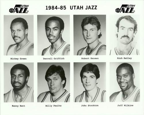 1984-85 Utah Jazz #NNO Rickey Green / Darrell Griffith / Bobby Hansen / Rich Kelley / Kenny Natt / Billy Paultz / John Stockton / Jeff Wilkins Front