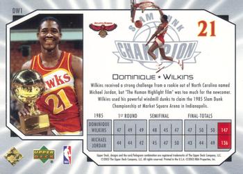 2003 Upper Deck All-Star Game Promos #DW1 Dominique Wilkins Back