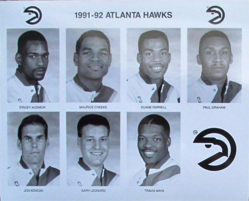 1991-92 Atlanta Hawks #NNO Stacey Augmon / Maurice Cheeks / Duane Ferrell / Paul Graham / Jon Koncak / Gary Leonard / Travis Mays Front