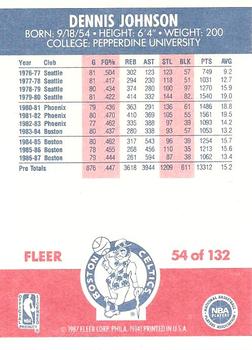 1987-88 Fleer #54 Dennis Johnson Back