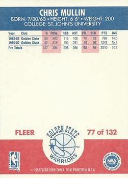 1987-88 Fleer #77 Chris Mullin Back