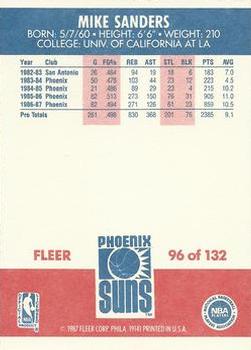 1987-88 Fleer #96 Mike Sanders Back