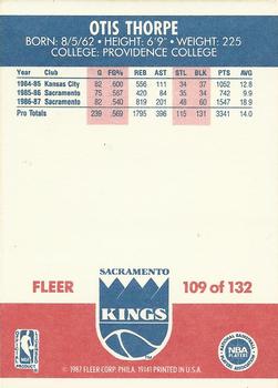 1987-88 Fleer #109 Otis Thorpe Back