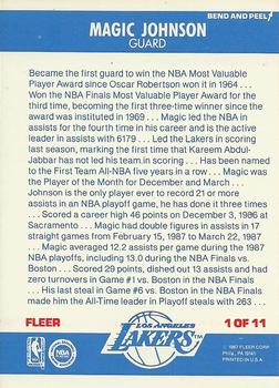 1987-88 Fleer - Stickers #1 Magic Johnson Back
