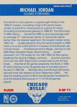 1987-88 Fleer - Stickers #2 Michael Jordan Back
