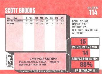 1989-90 Fleer #114 Scott Brooks Back
