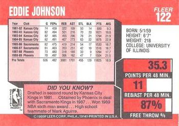 1989-90 Fleer #122 Eddie Johnson Back