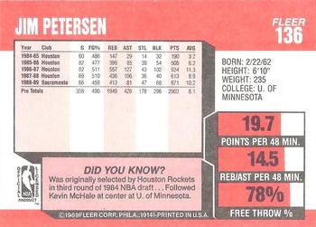 1989-90 Fleer #136 Jim Petersen Back