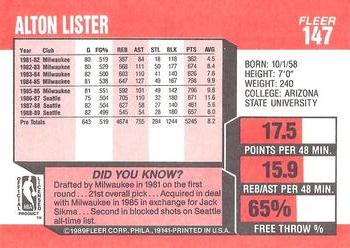 1989-90 Fleer #147 Alton Lister Back
