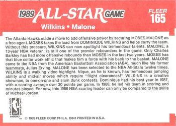 1989-90 Fleer #165 Dominique Wilkins / Moses Malone Back