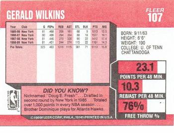 1989-90 Fleer #107 Gerald Wilkins Back