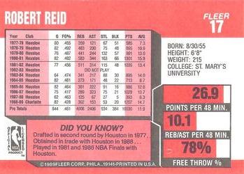 1989-90 Fleer #17 Robert Reid Back