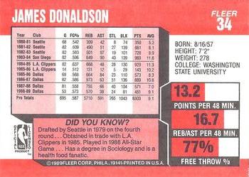 1989-90 Fleer #34 James Donaldson Back
