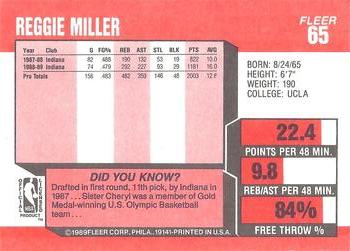 1989-90 Fleer #65 Reggie Miller Back