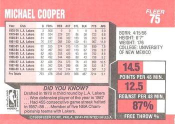 1989-90 Fleer #75 Michael Cooper Back