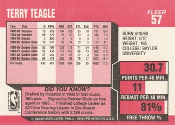 1989-90 Fleer #57 Terry Teagle Back