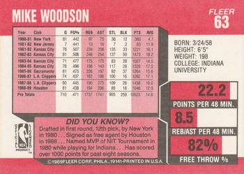 1989-90 Fleer #63 Mike Woodson Back