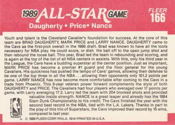 1989-90 Fleer #166 Brad Daugherty / Mark Price / Larry Nance Back