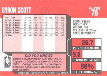 1989-90 Fleer #78 Byron Scott Back