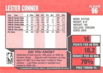 1989-90 Fleer #96 Lester Conner Back