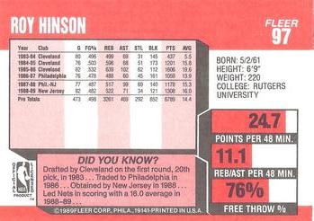 1989-90 Fleer #97 Roy Hinson Back