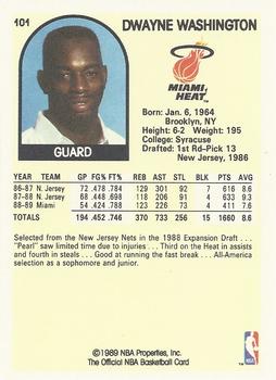1989-90 Hoops #101 Dwayne Washington Back