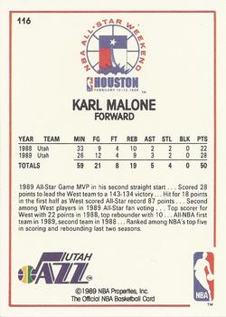 1989-90 Hoops #116 Karl Malone Back