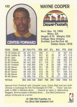 1989-90 Hoops #122 Wayne Cooper Back
