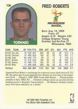 1989-90 Hoops #136 Fred Roberts Back
