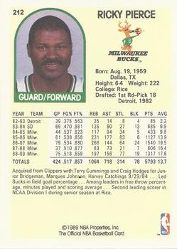 1989-90 Hoops #212 Ricky Pierce Back