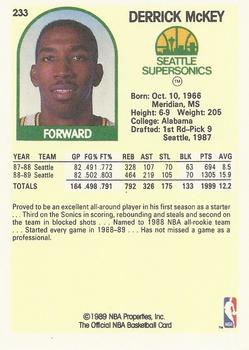 1989-90 Hoops #233 Derrick McKey Back