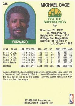 1989-90 Hoops #245 Michael Cage Back