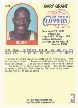 1989-90 Hoops #274 Gary Grant Back