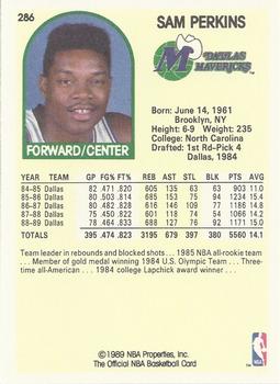 1989-90 Hoops #286 Sam Perkins Back