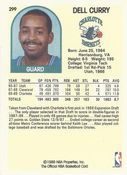 1989-90 Hoops #299 Dell Curry Back