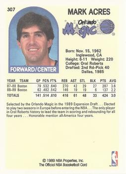 1989-90 Hoops #307 Mark Acres Back